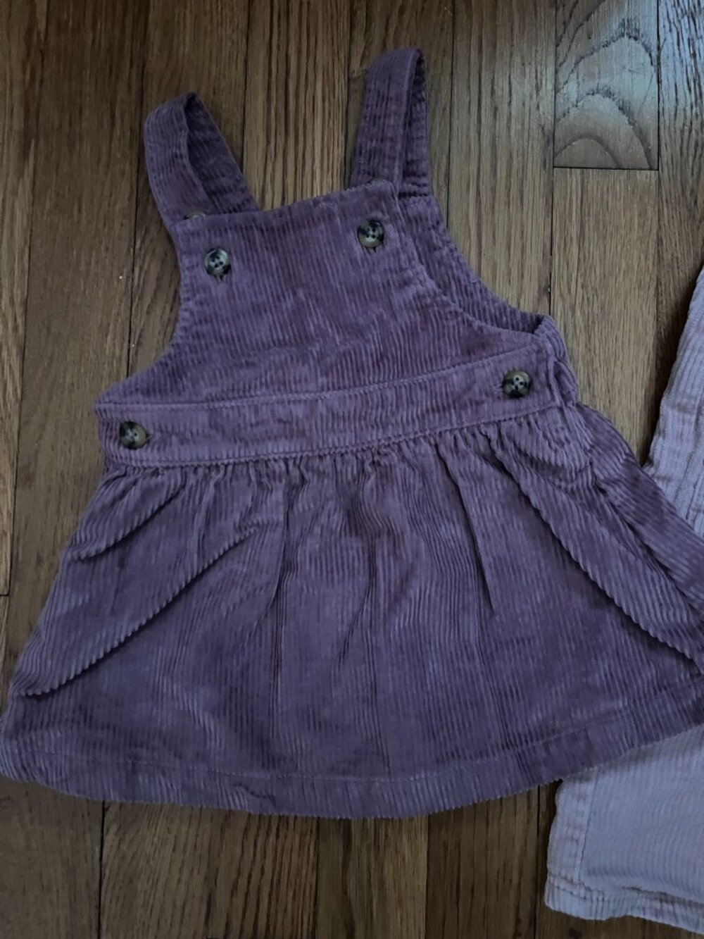 Baby Girl Corduroy Overall Set, Purple, 6-9 Months - Picture 5 of 7